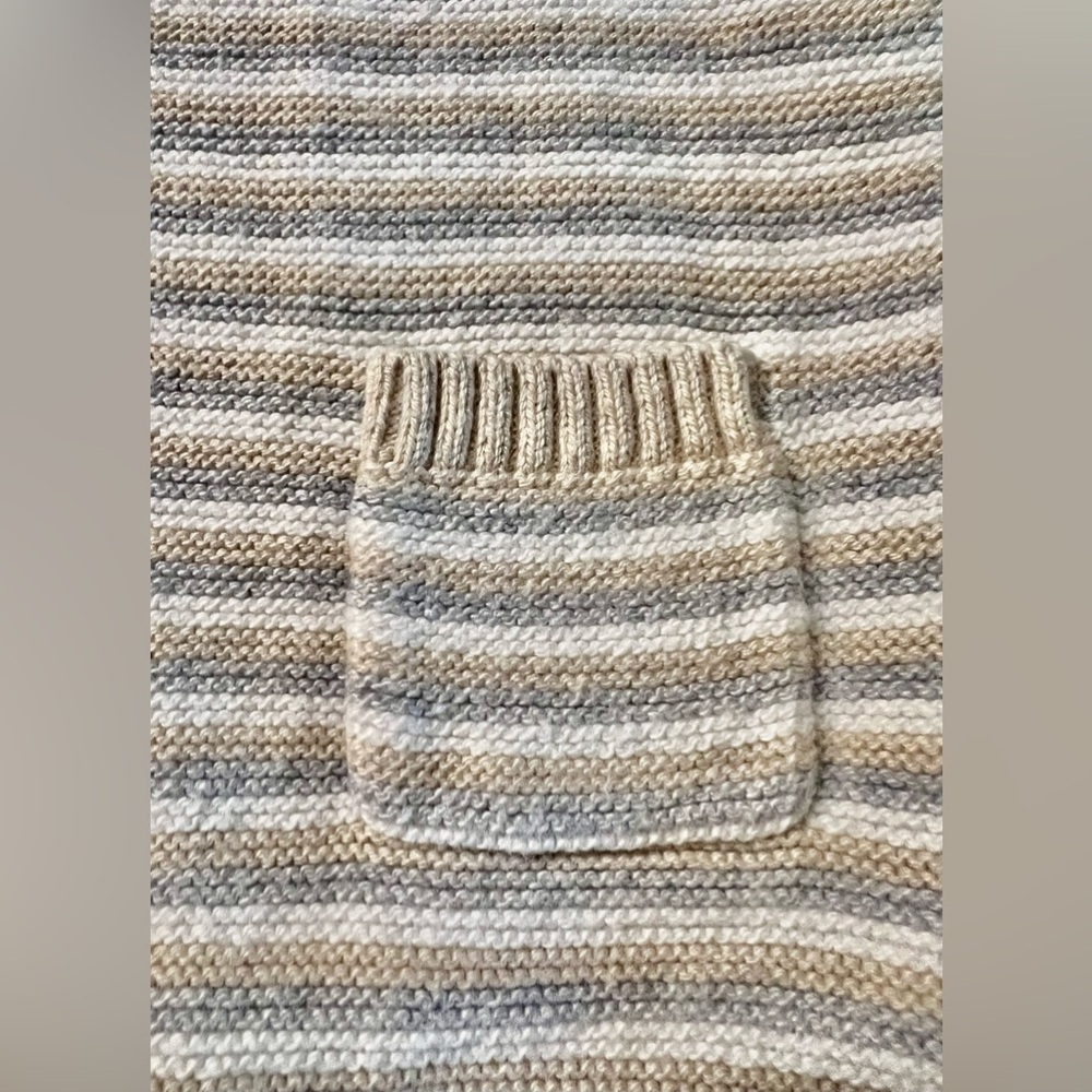 Janie and Jack Light Tan, Gray & White Striped Onsie Sweater Outfit - Picture 7 of 7